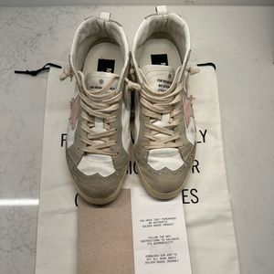 Golden Goose Mid Star White Leather with Pink Star Never Stop Dreaming